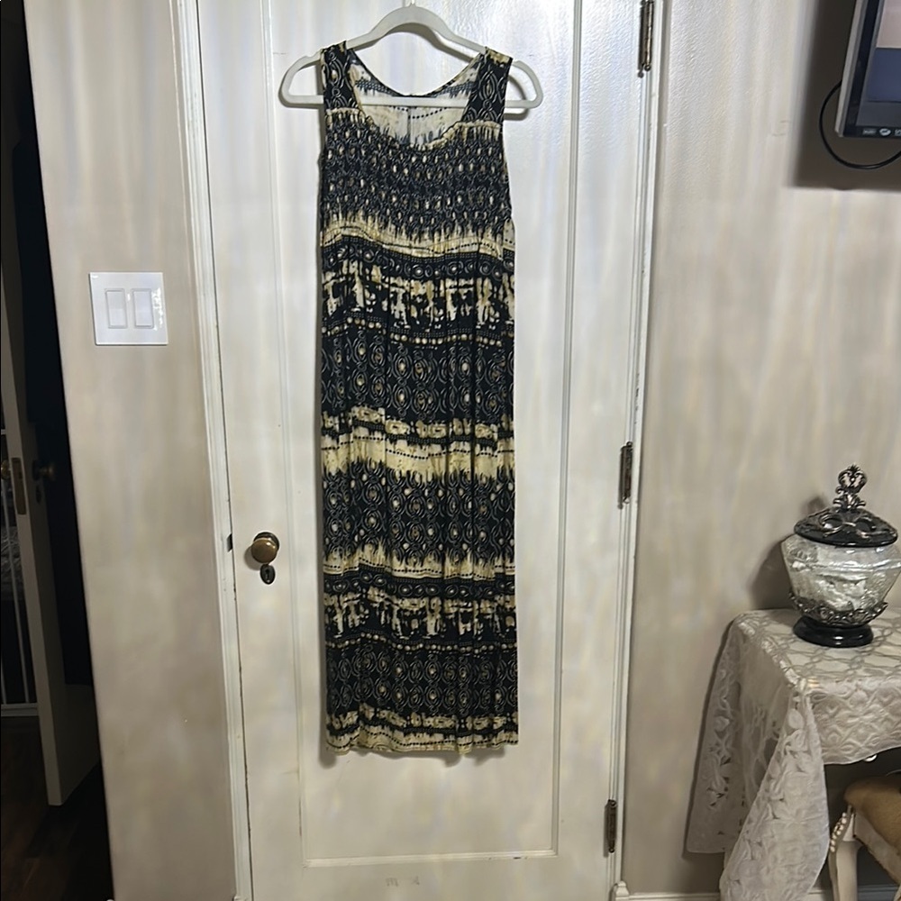 Notations Smocked Black and Cream Sundress